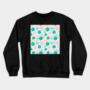 Green, blue and pink circles over beige Crewneck Sweatshirt